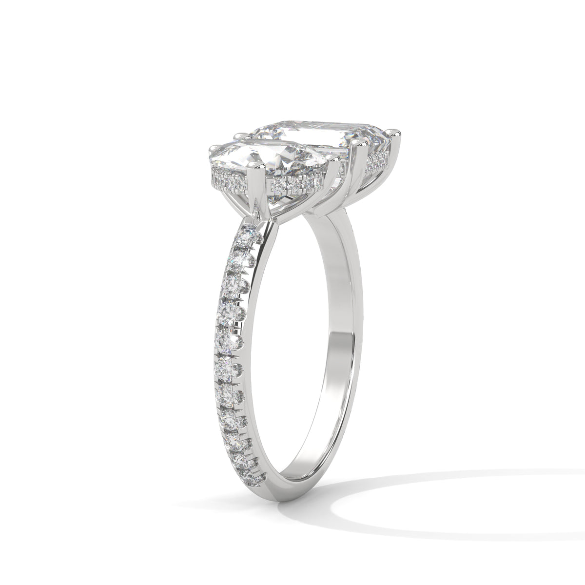 Toi et Moi Bypass Solitaire Ring