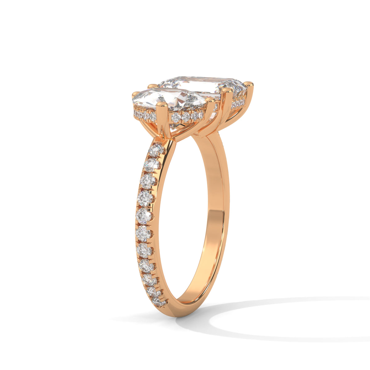 Toi et Moi Bypass Solitaire Ring