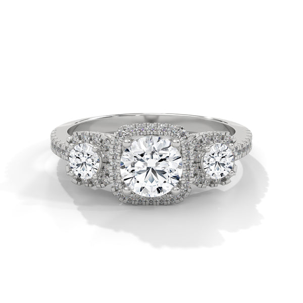 Trieste Cushion Halo Engagement Ring