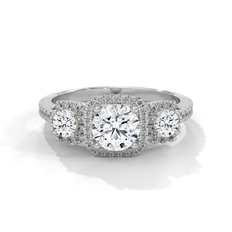 Trieste Cushion Halo Engagement Ring