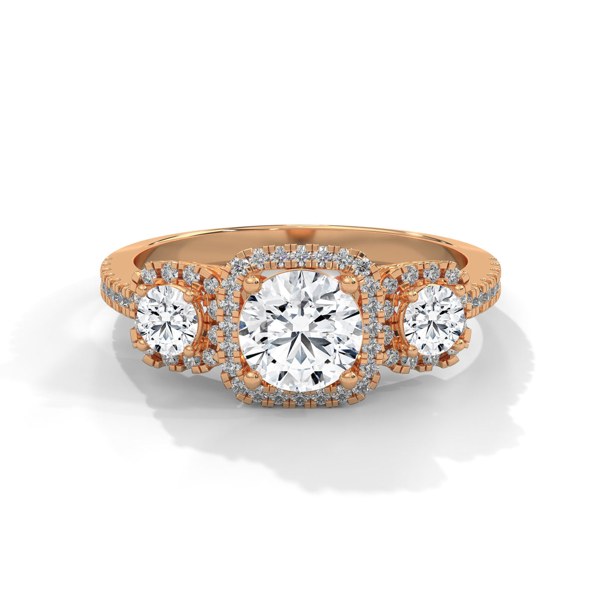Trieste Cushion Halo Engagement Ring