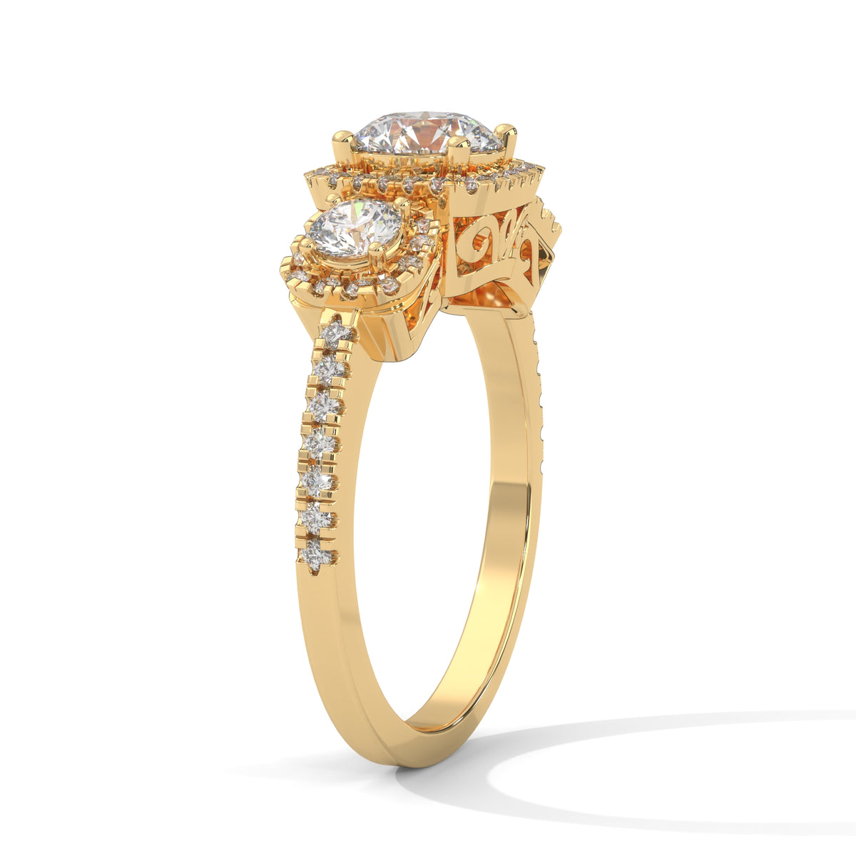 Trieste Cushion Halo Engagement Ring