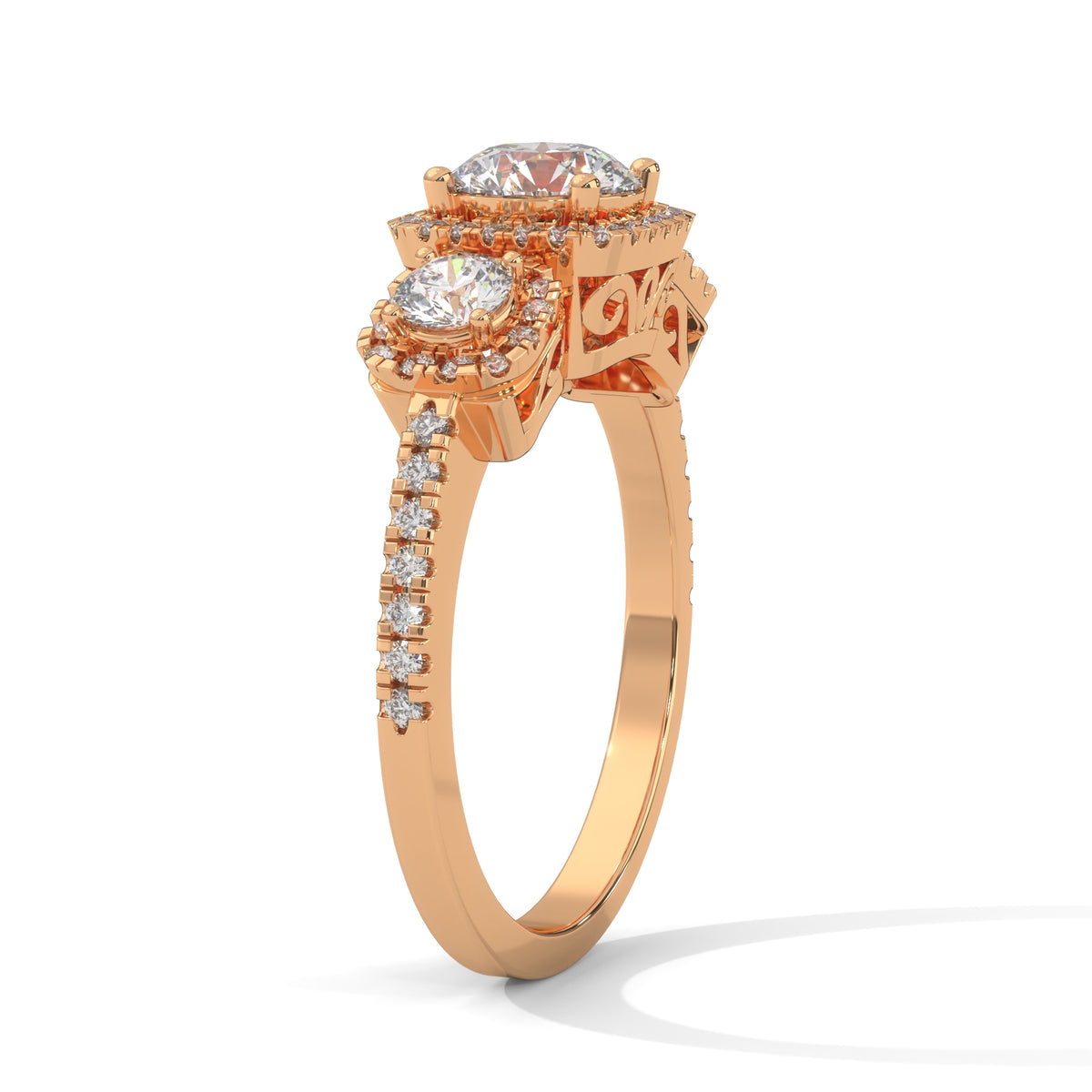Trieste Cushion Halo Engagement Ring
