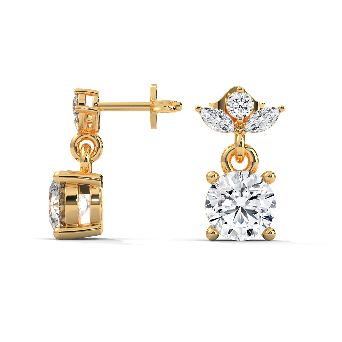 Crowned Bloom Drop Earrings