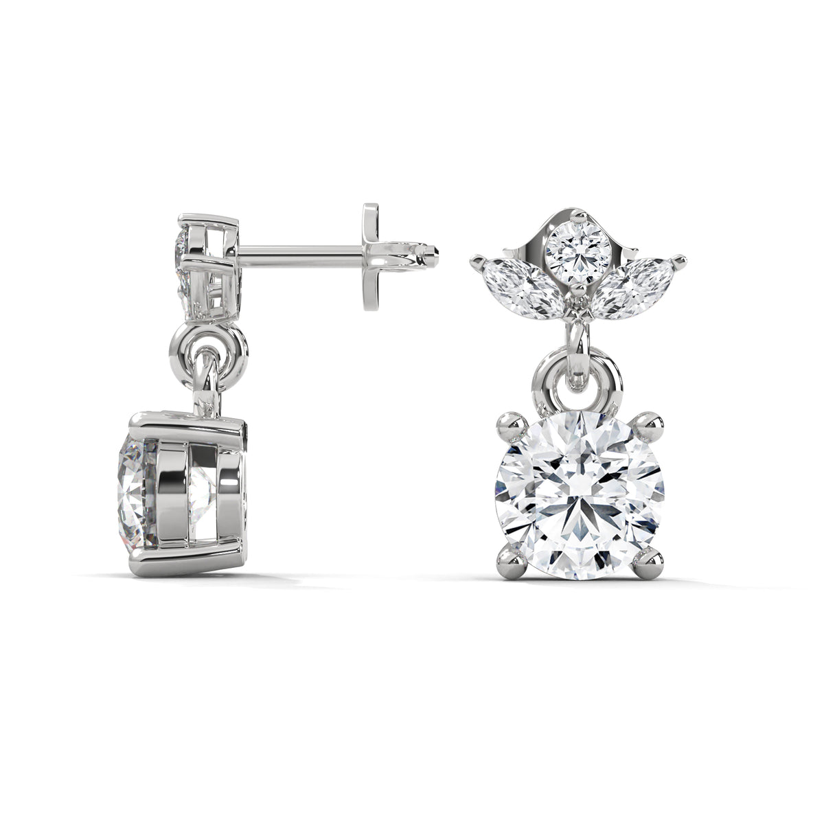 Crowned Bloom Drop Earrings