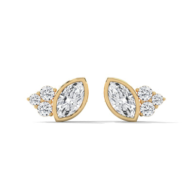 Marquise Bloom Cluster Earrings — IGI Certified Diamond Jewellery | My Carat India