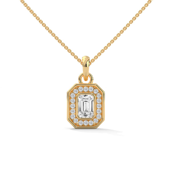 Emerald Halo Octagon Pendant