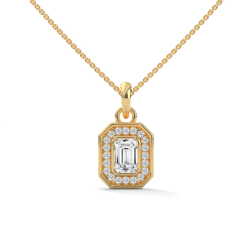 Emerald Halo Octagon Pendant
