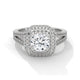 Double Halo Cushion Solitaire Ring