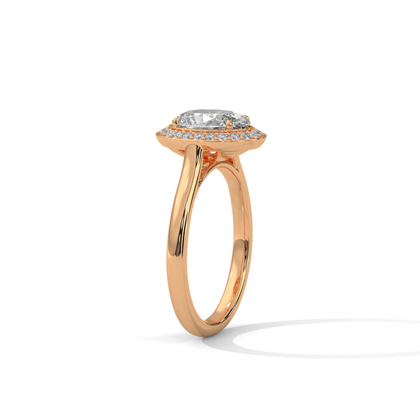 Oval Halo Solitaire Ring