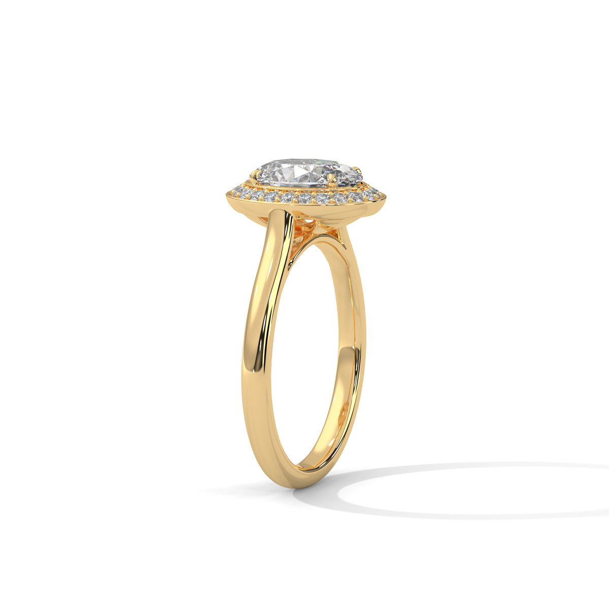 Oval Halo Solitaire Ring