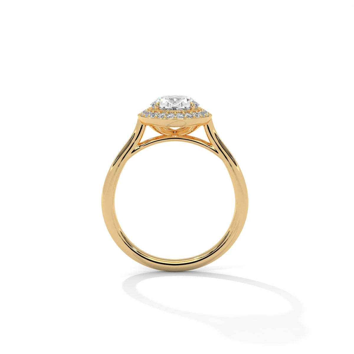 Oval Halo Solitaire Ring