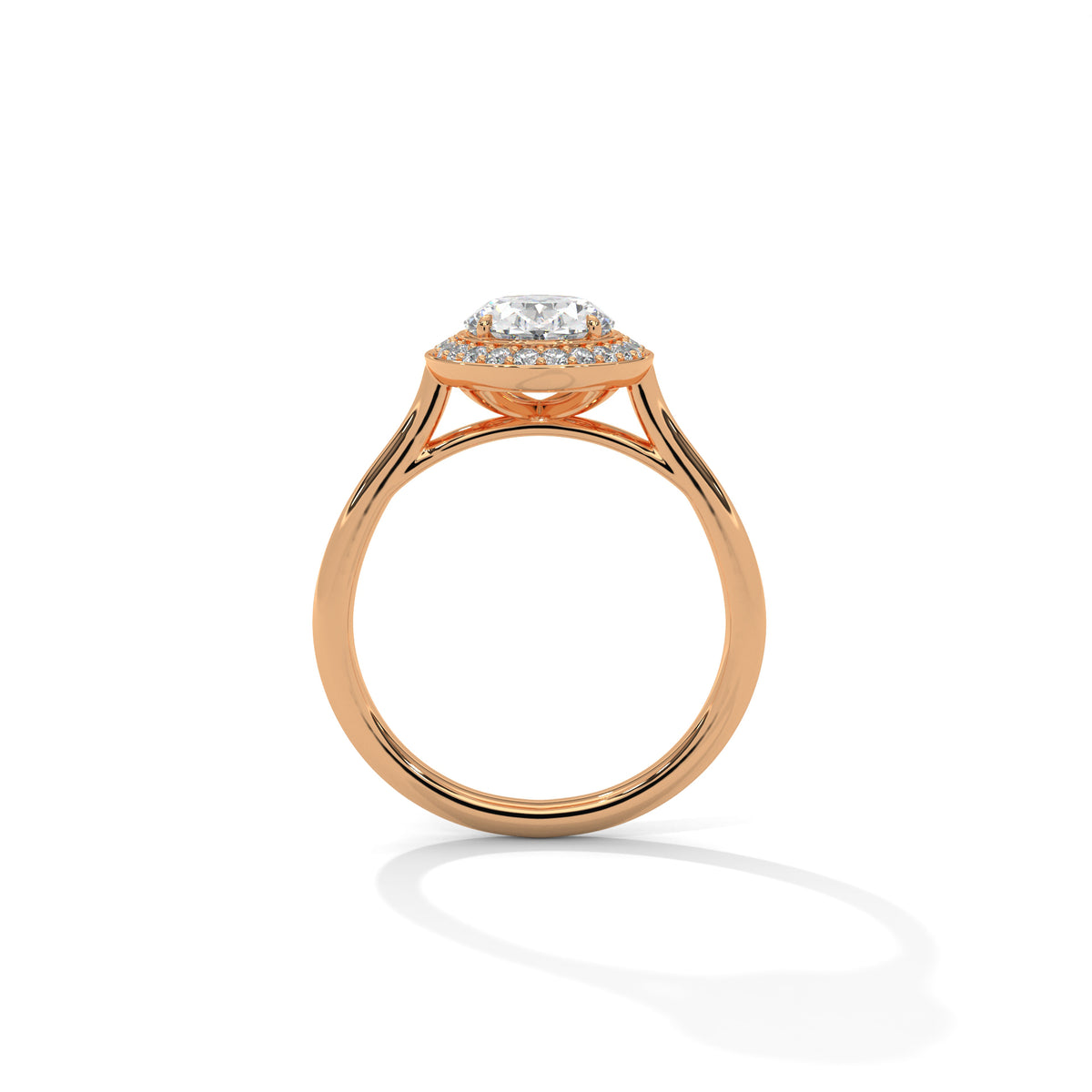 Oval Halo Solitaire Ring