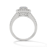 Double Halo Cushion Solitaire Ring