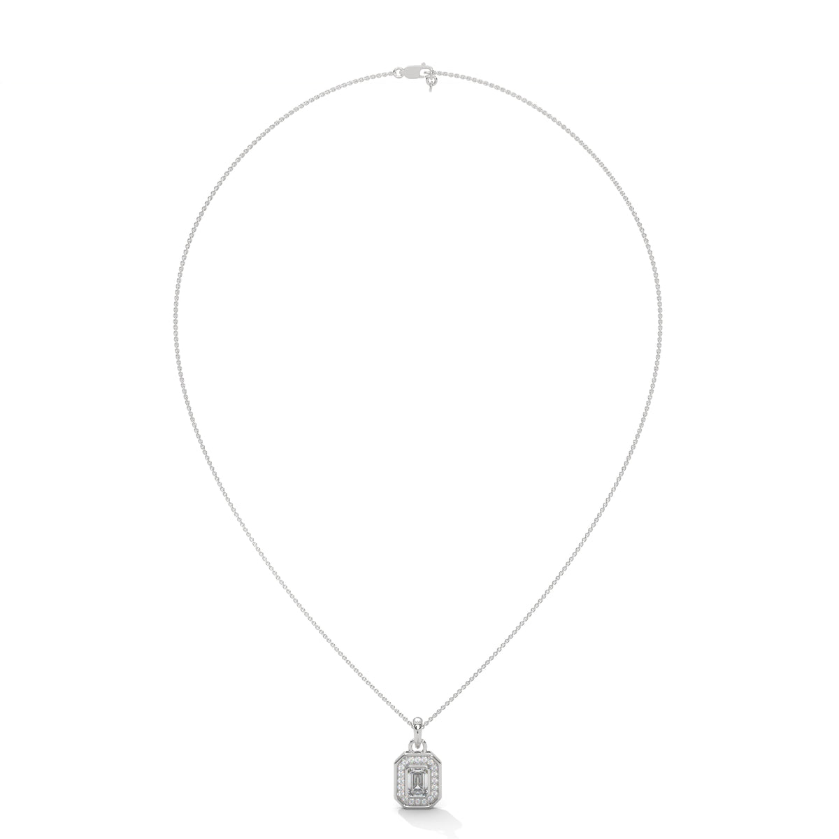 Emerald Halo Octagon Pendant