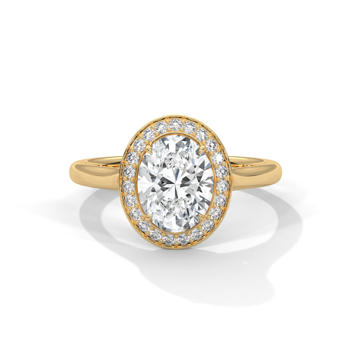 Oval Halo Solitaire Ring