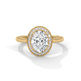 Oval Halo Solitaire Ring