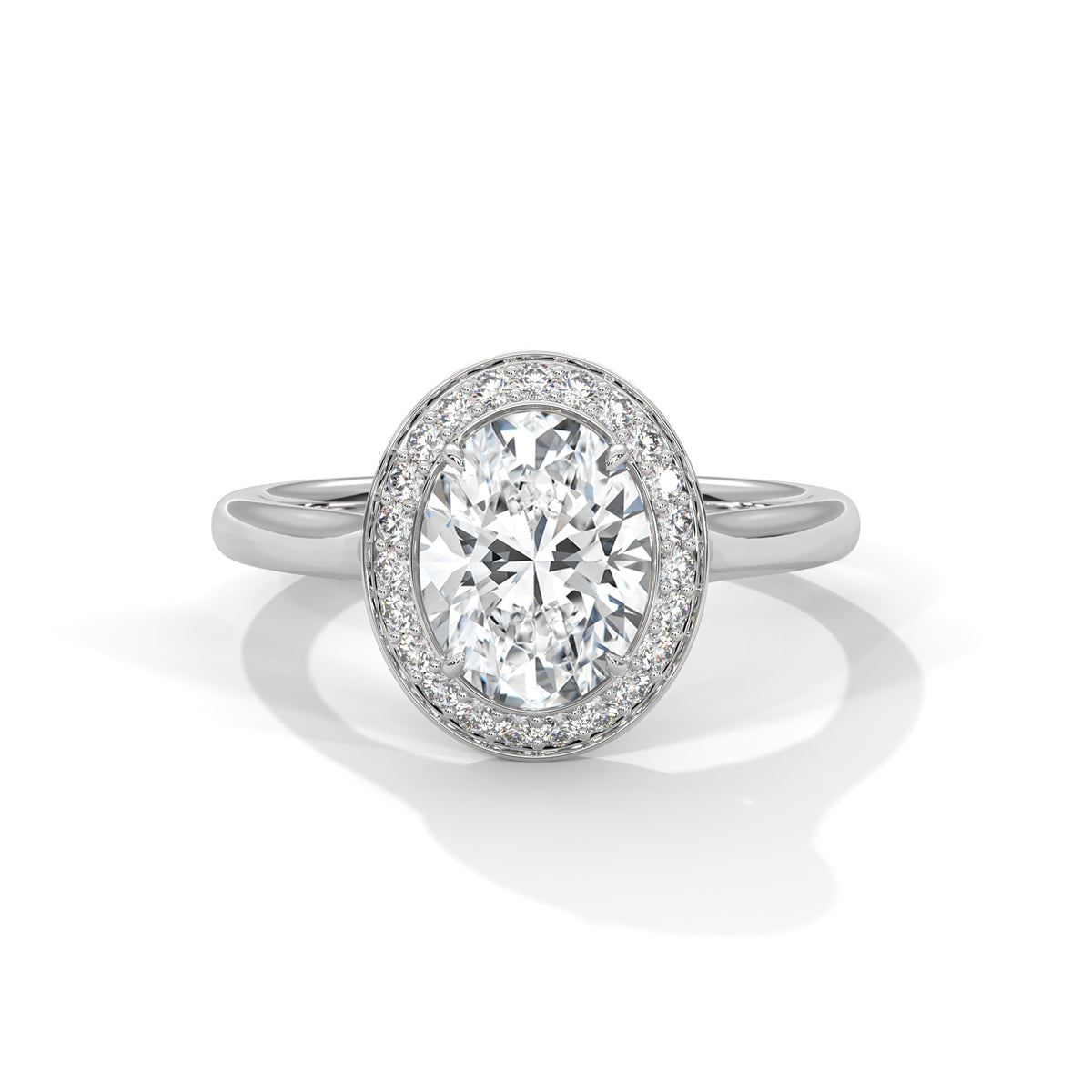 Oval Halo Solitaire Ring