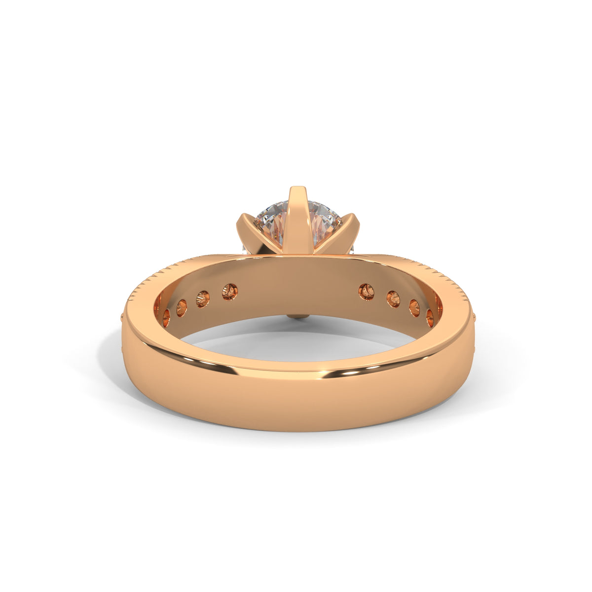 Milgrain Crown Solitaire Ring