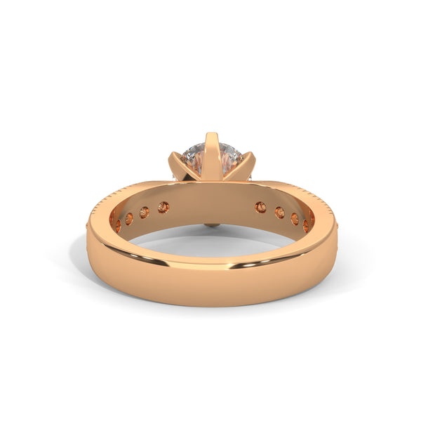 Milgrain Crown Solitaire Ring
