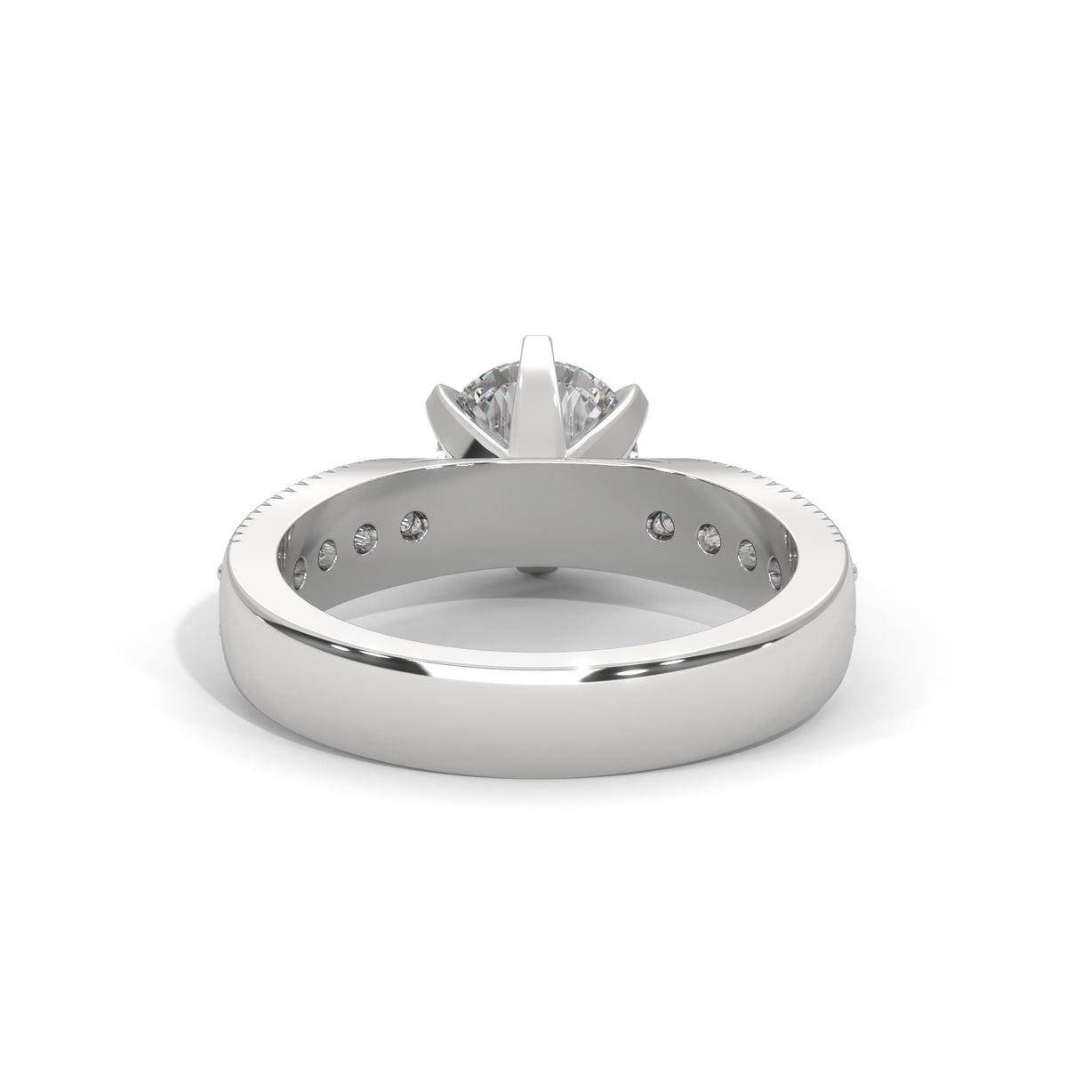 Milgrain Crown Solitaire Ring