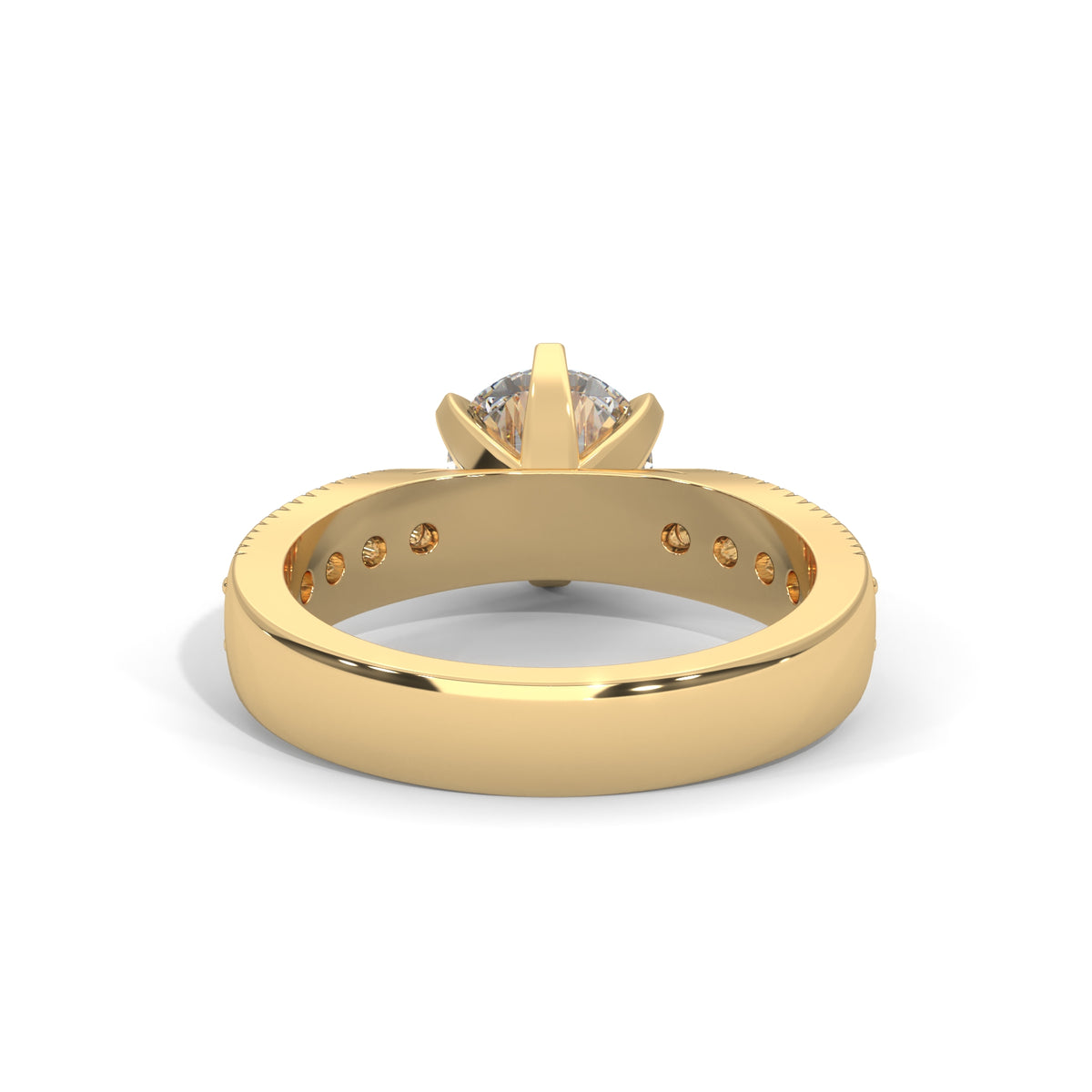 Milgrain Crown Solitaire Ring