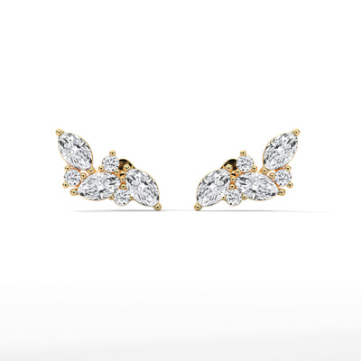Marquise Bloom Cluster Earrings — IGI Certified Diamond Jewellery | My Carat India