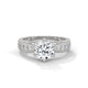 Milgrain Crown Solitaire Ring