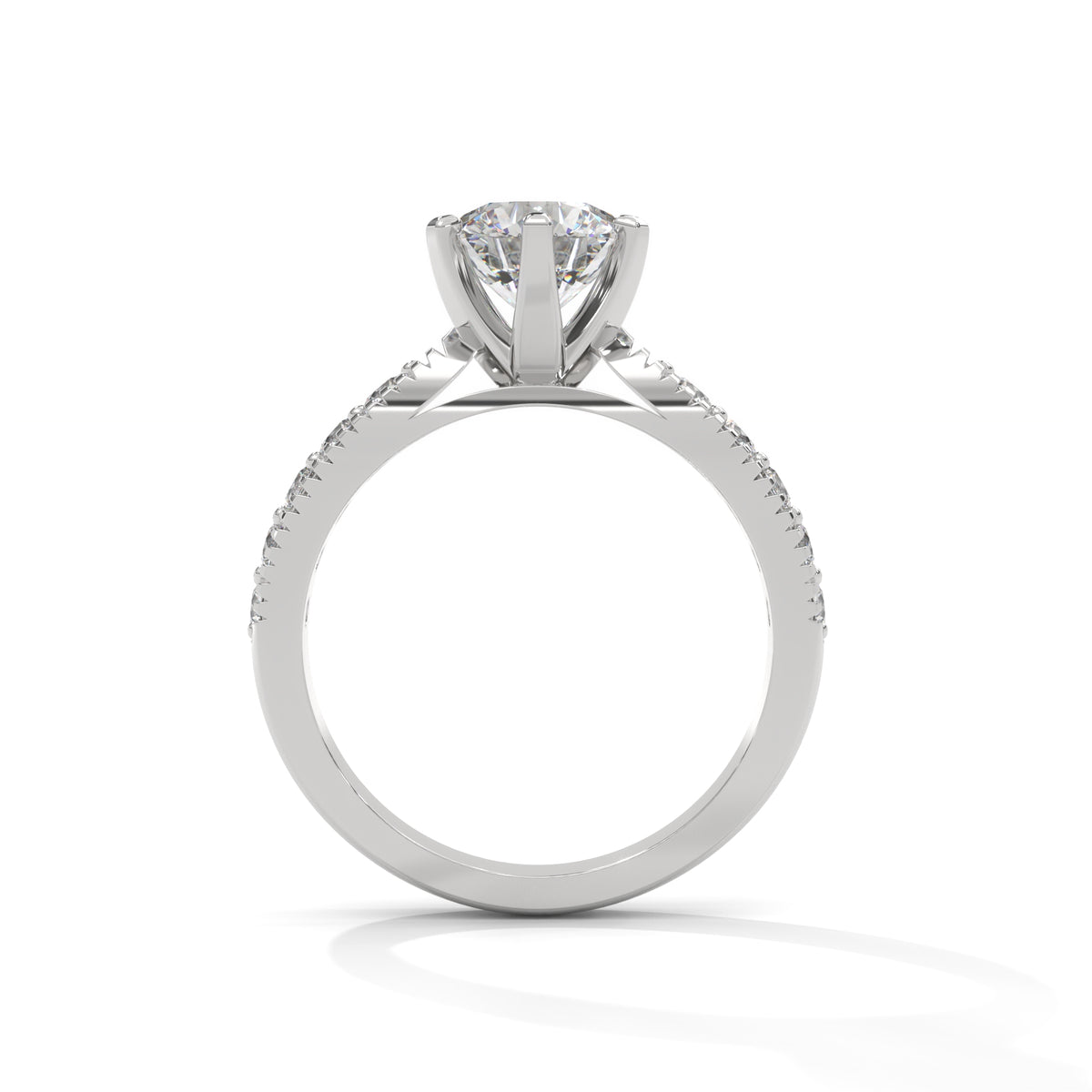 Milgrain Crown Solitaire Ring
