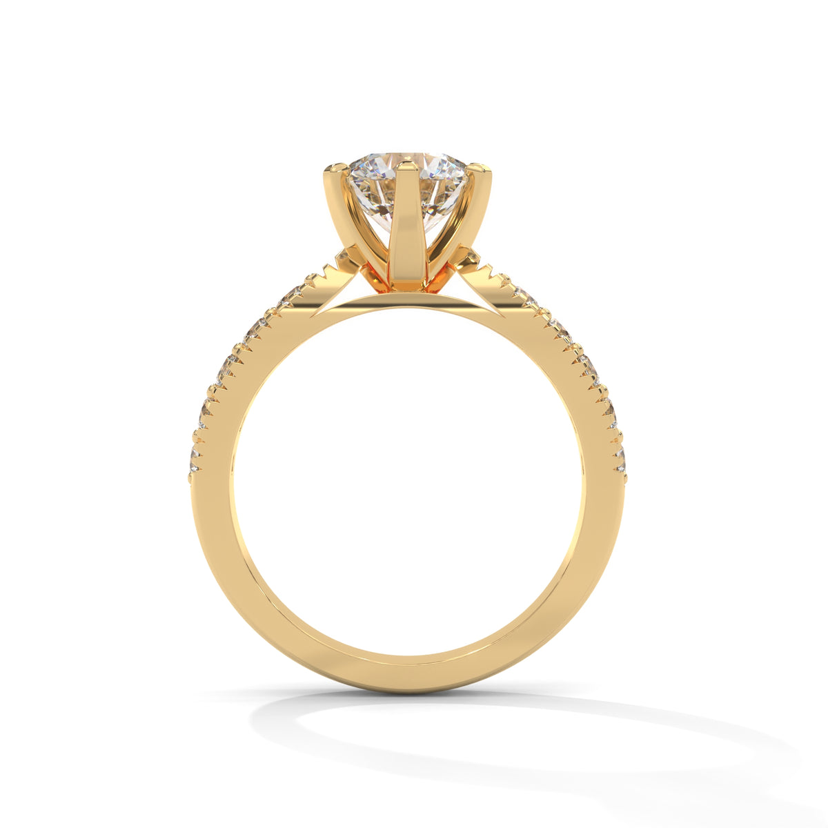 Milgrain Crown Solitaire Ring