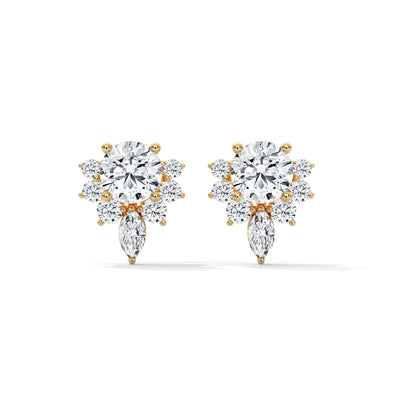 Starbloom Cluster Diamond Earrings — IGI Certified Diamond Jewellery | My Carat India
