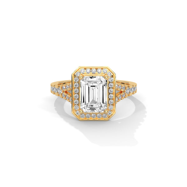 Octagon Empress Halo Ring