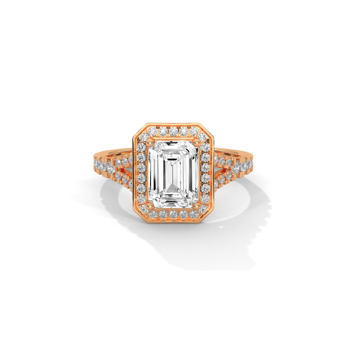 Octagon Empress Halo Ring