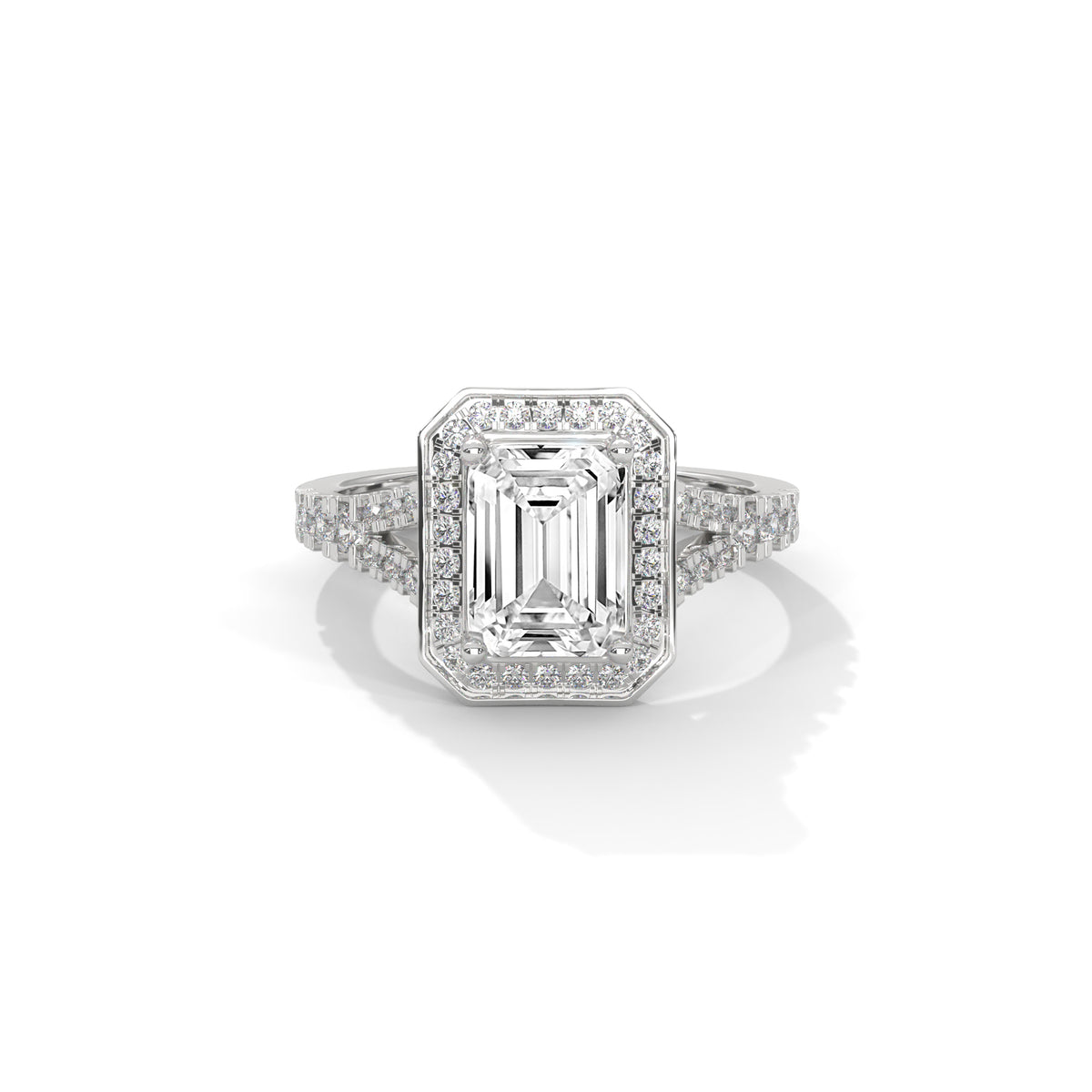Octagon Empress Halo Ring