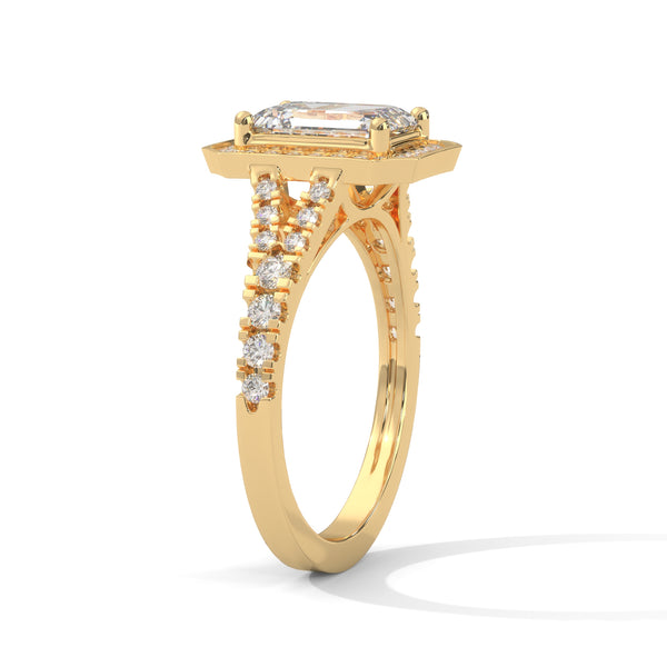 Octagon Empress Halo Ring