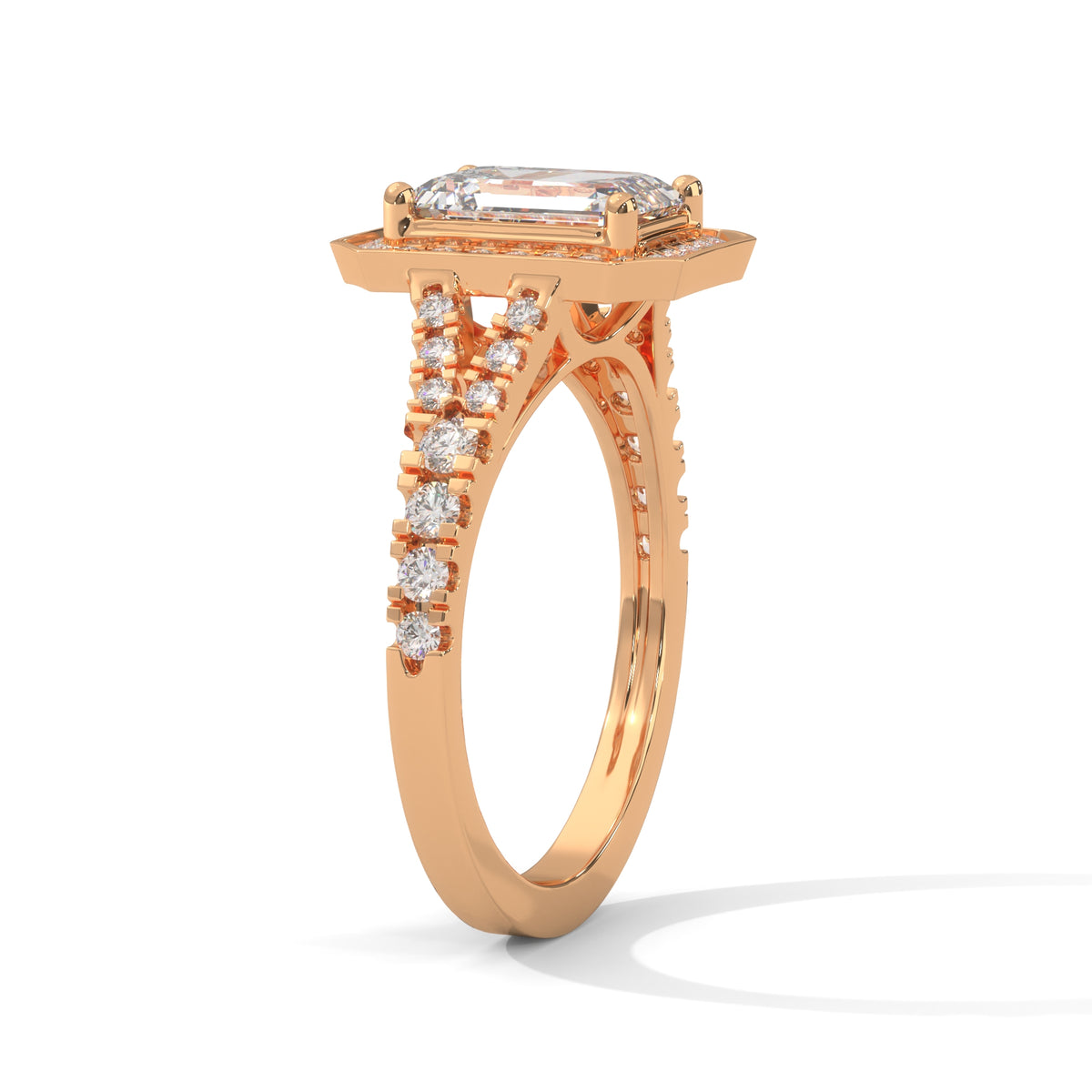 Octagon Empress Halo Ring