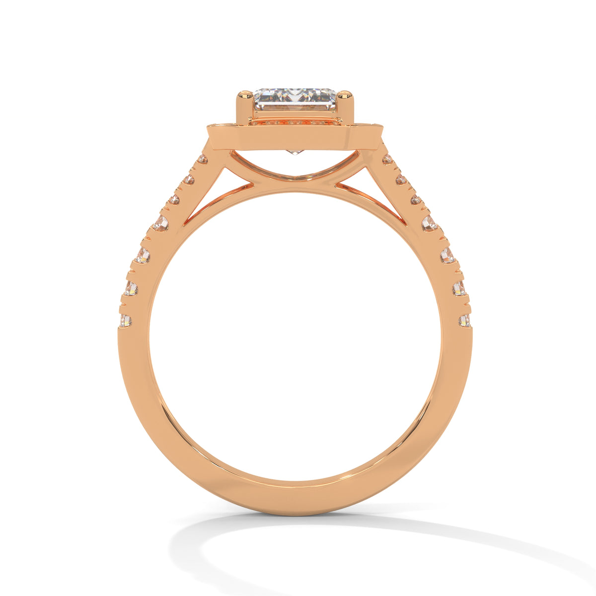 Octagon Empress Halo Ring