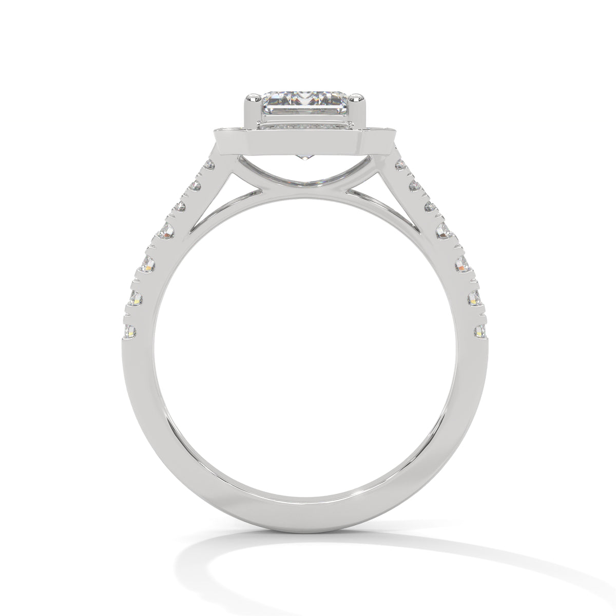 Octagon Empress Halo Ring