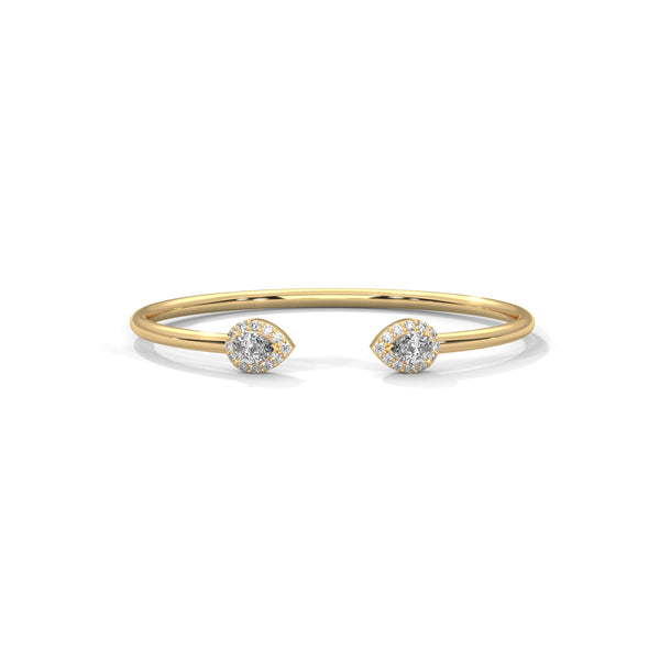 Twin Halo Open Bracelet