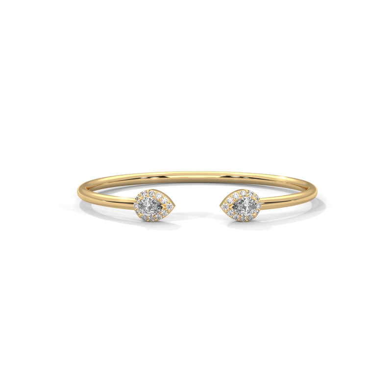 Twin Halo Open Bracelet