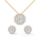Celestial Bloom Halo Pendant Set