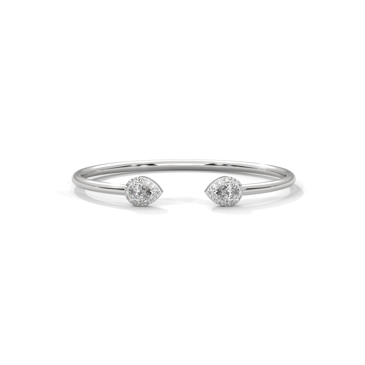 Twin Halo Open Bracelet
