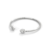 Twin Halo Open Bracelet