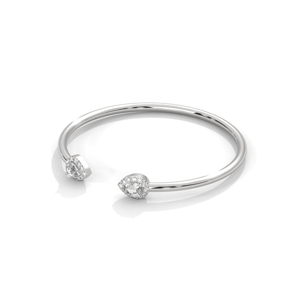 Twin Halo Open Bracelet