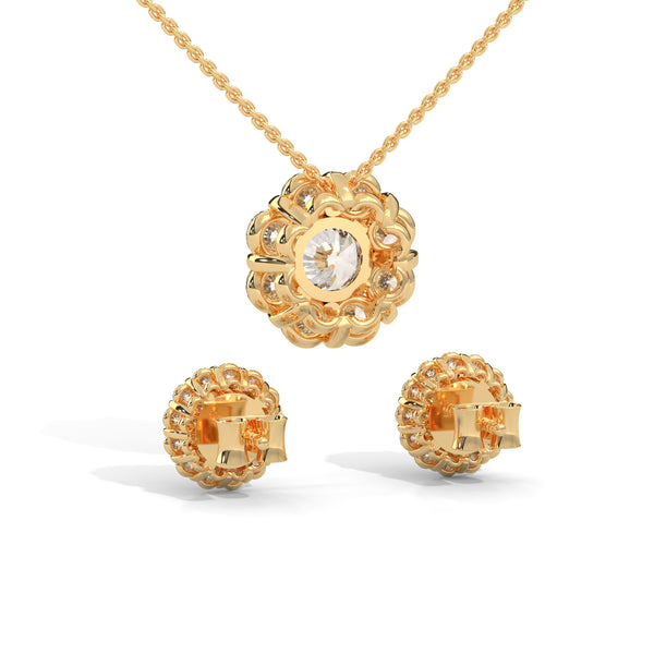 Celestial Bloom Halo Pendant Set