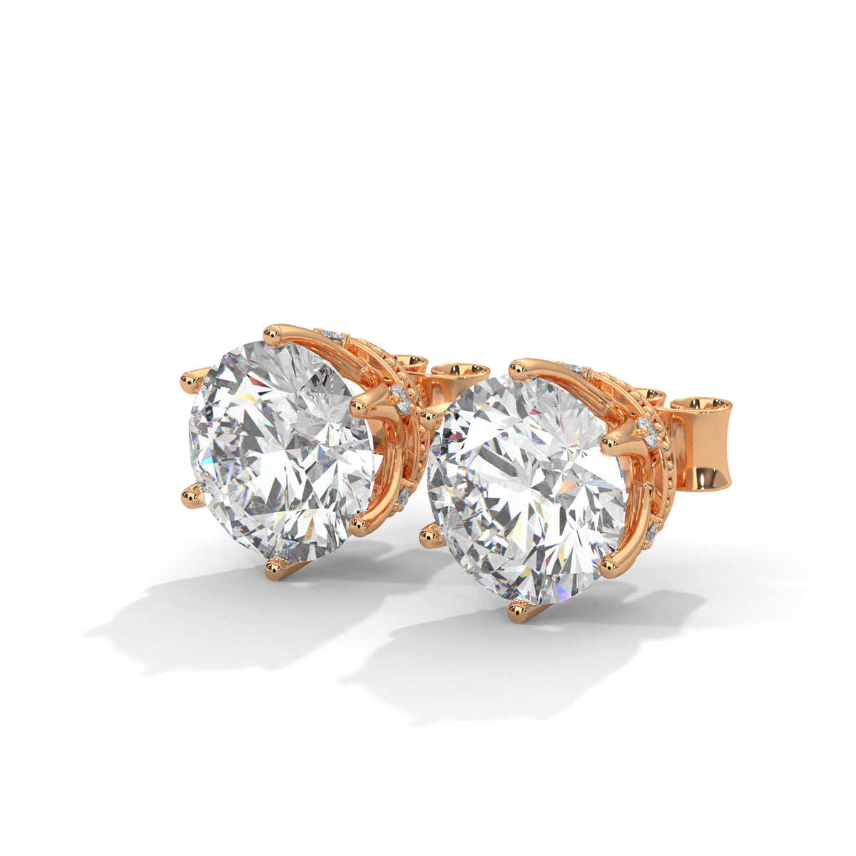 Crown Bloom Solitaire Earrings