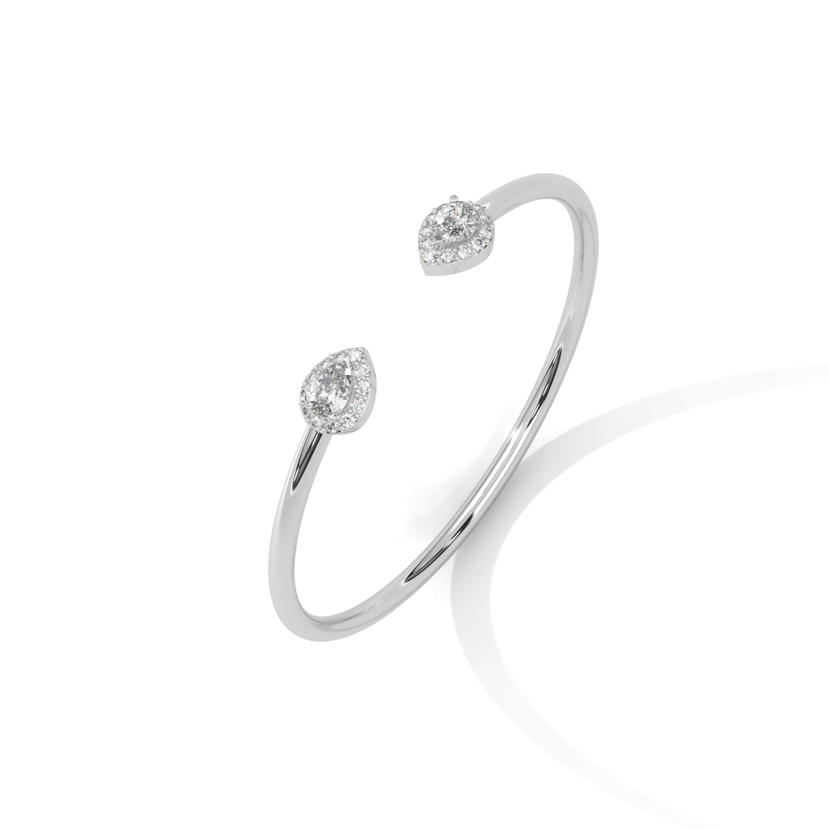 Twin Halo Open Bracelet