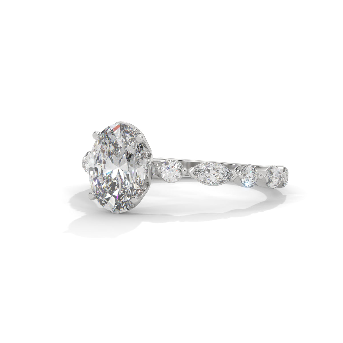 Wildflower Vine Solitaire Ring