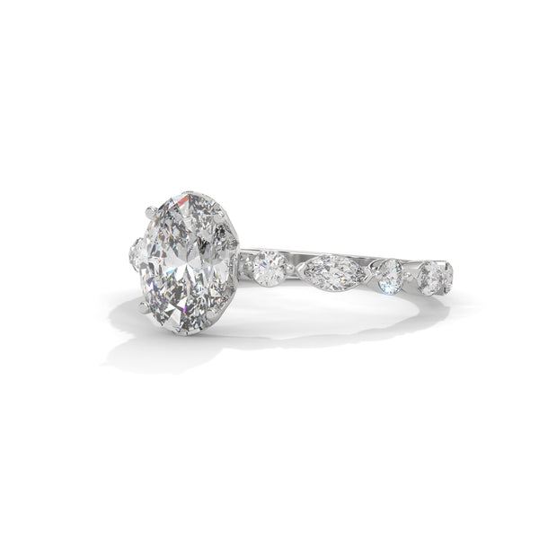 Wildflower Vine Solitaire Ring