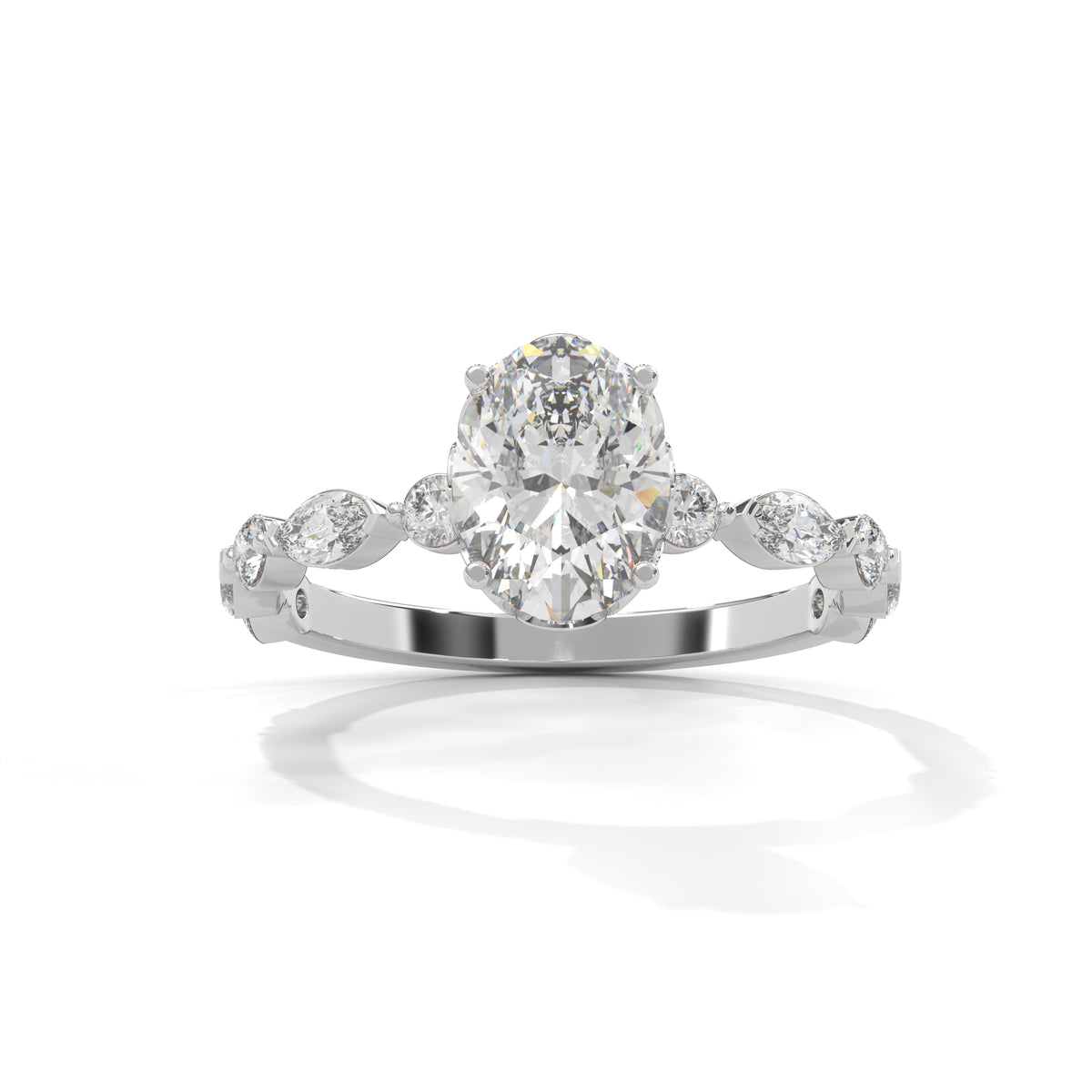 Wildflower Vine Solitaire Ring